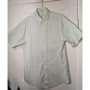 Orvis Short Sleeve Plaid Button Down Shirt Size Large Men's Comfort Work(818)